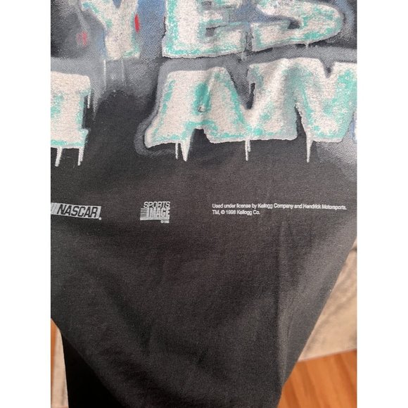 VINTAGE 1998 NASCAR LABONTE ICE MAN CORN FLAKES BLACK RACING T SHIRT SIZE M 90S - Picture 5 of 6
